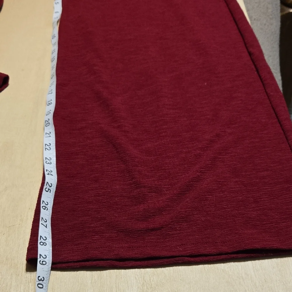 Z106 NWT Zenana Plus Slub Short Sleeve Tee and Lounge Pant Set Cabernet 1X 2X 3X - Picture 7 of 10